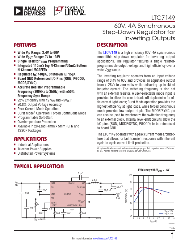 <?=LTC7149?> डेटा पत्रक पीडीएफ