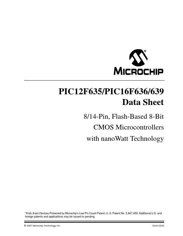 PIC12F636 Microchip Technology