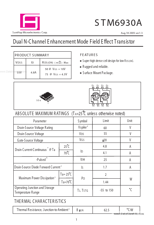 STM6930A SamHop Microelectronics