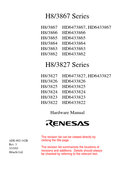 HD6433863 Renesas Technology