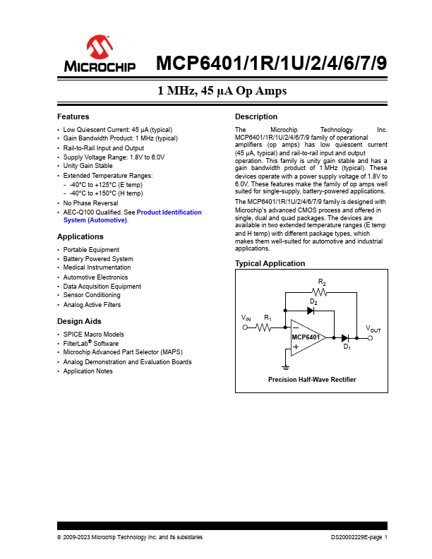 MCP6407 Microchip Technology