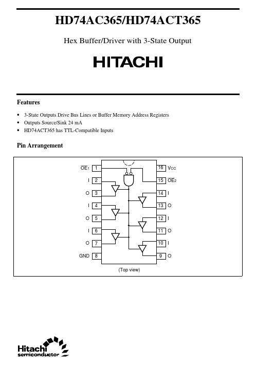 HD74ACT365 Hitachi Semiconductor