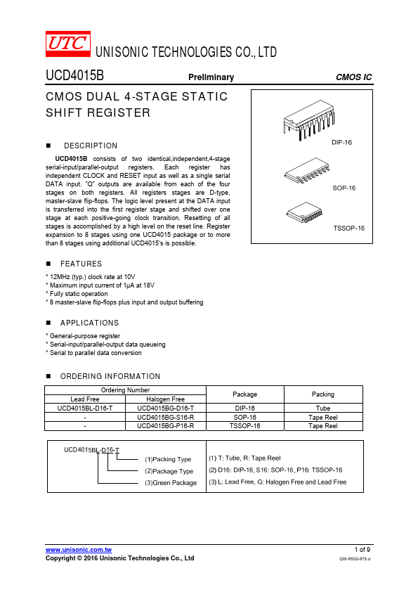 <?=UCD4015B?> डेटा पत्रक पीडीएफ