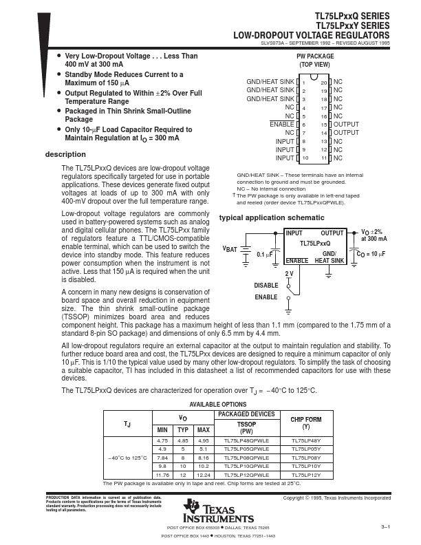 TL75LP12Q Texas Instruments