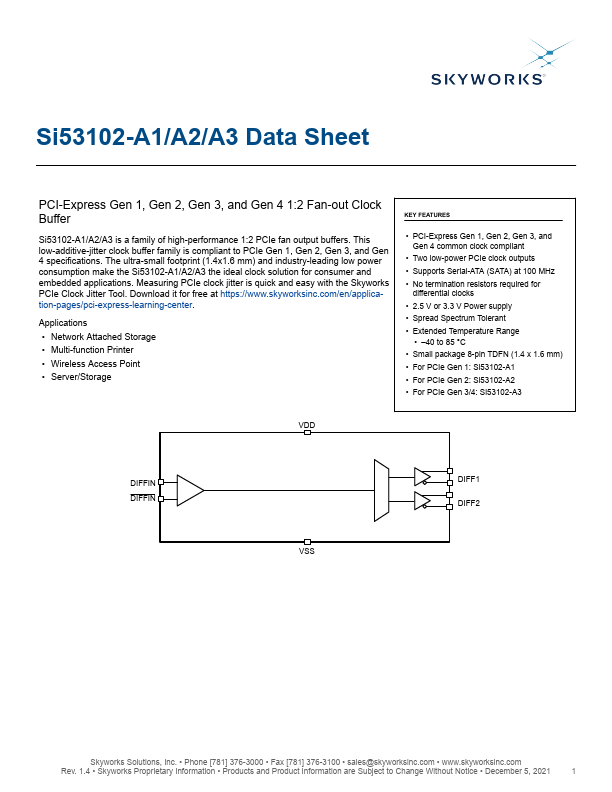 Si53102-A1 Skyworks