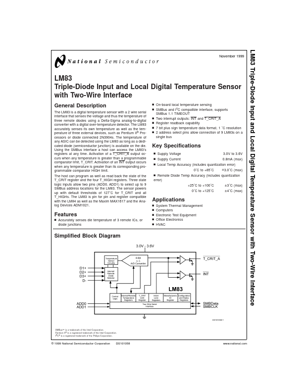 LM83 National Semiconductor