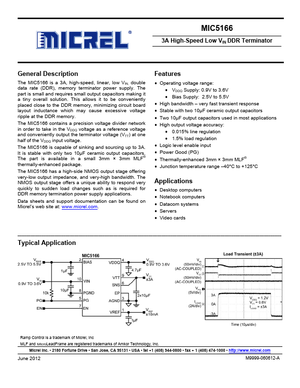 MIC5166 Micrel Semiconductor