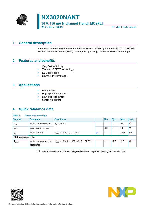 NX3020NAKT NXP Semiconductors