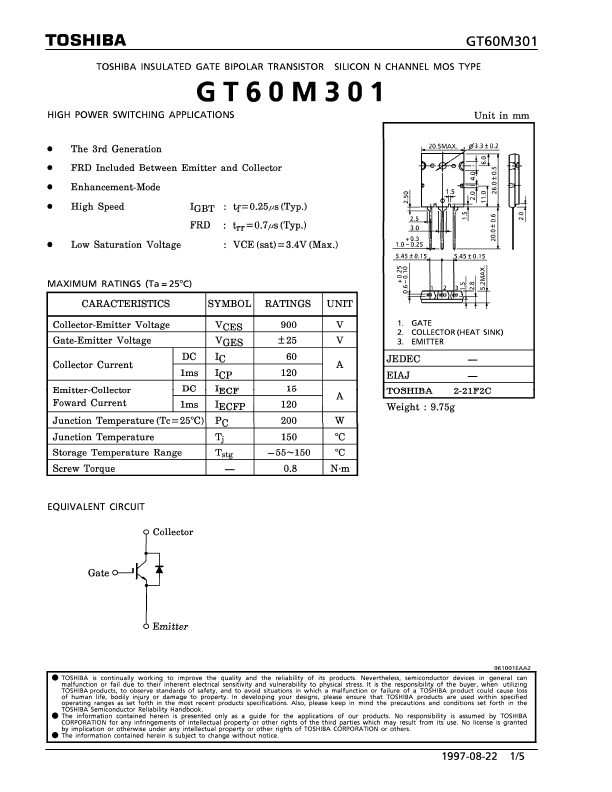 GT60M301 Toshiba Semiconductor