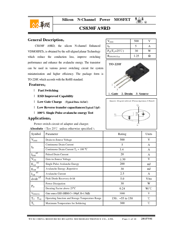 CS830FA9RD Huajing Microelectronics