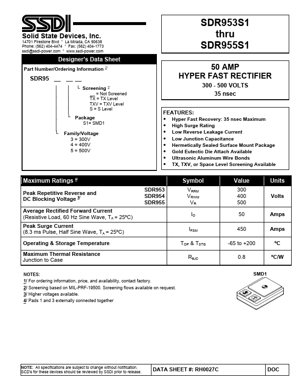 <?=SDR953S1?> डेटा पत्रक पीडीएफ