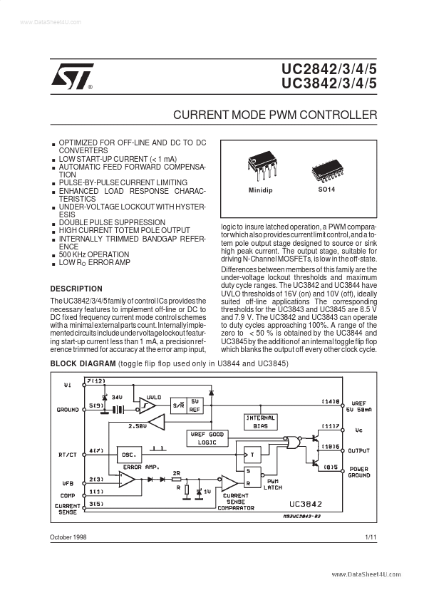 UC3844 STMicroelectronics