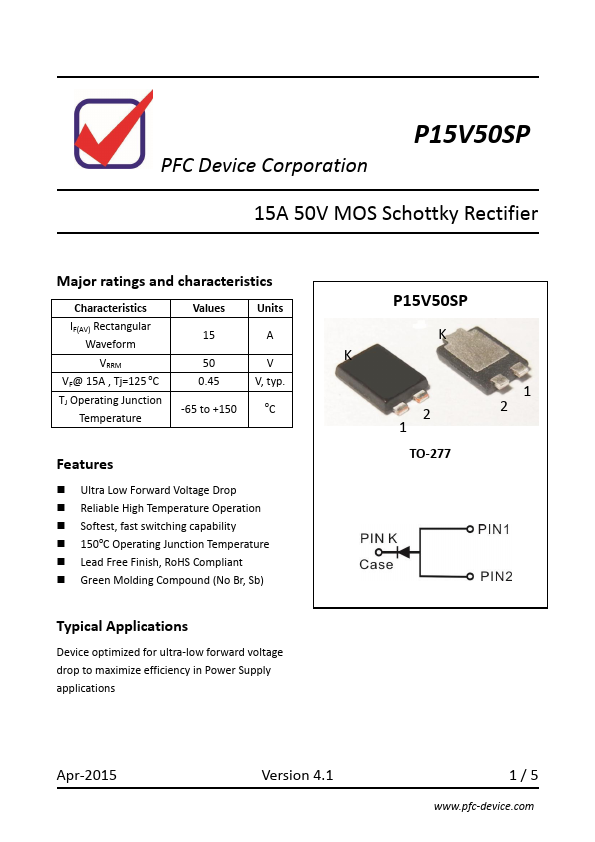 P15V50SP PFC Device Corporation