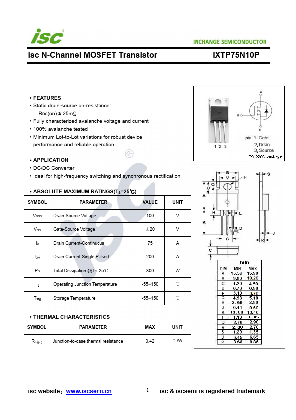 IXTP75N10P