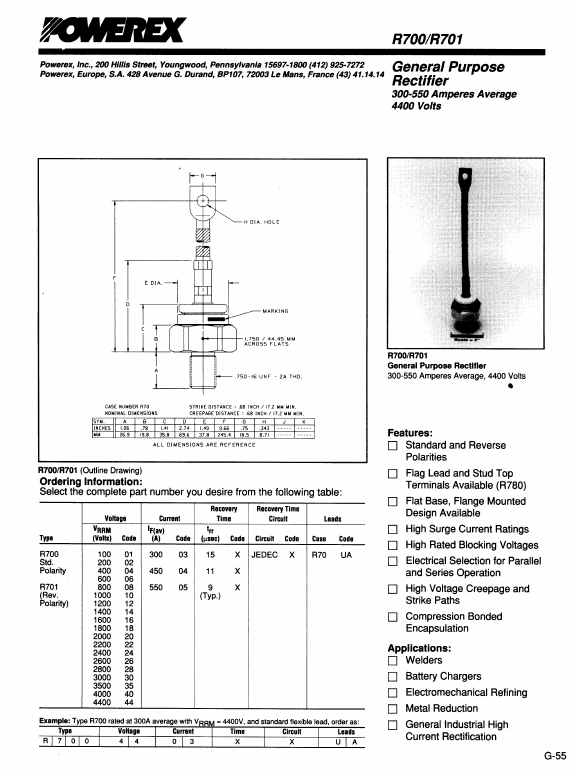 R7014004 Powerex Power Semiconductors