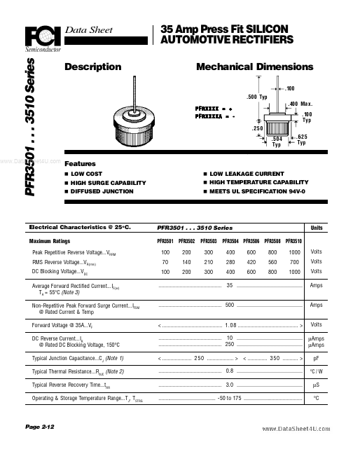 PFR3503 First Components International