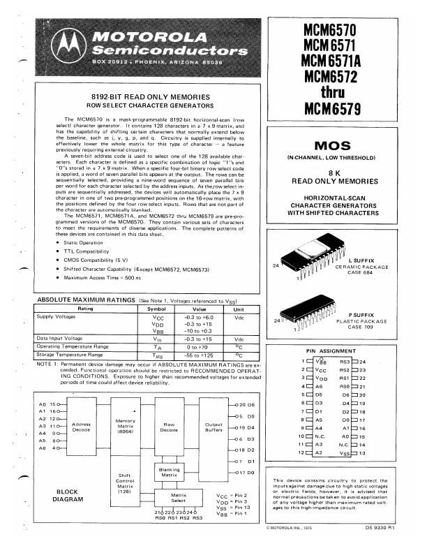 MCM6574 Motorola