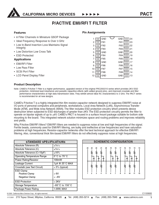 PAC250QT California Micro Devices Corp