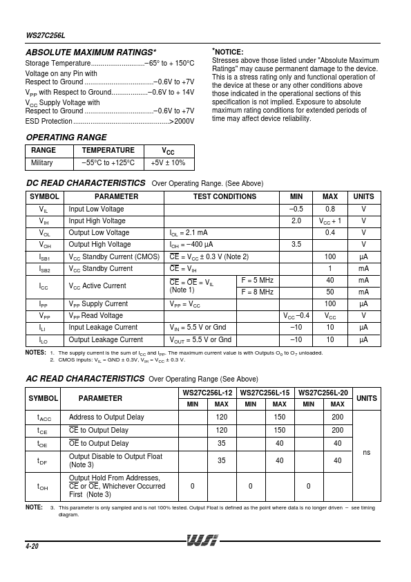 WS27C256L-20DMB