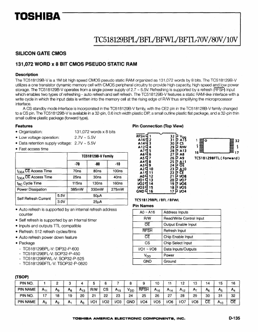 TC518129BFTL-10V Toshiba