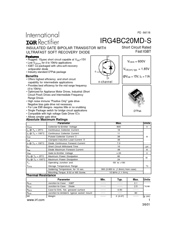IRG4BC20MD-S IRF