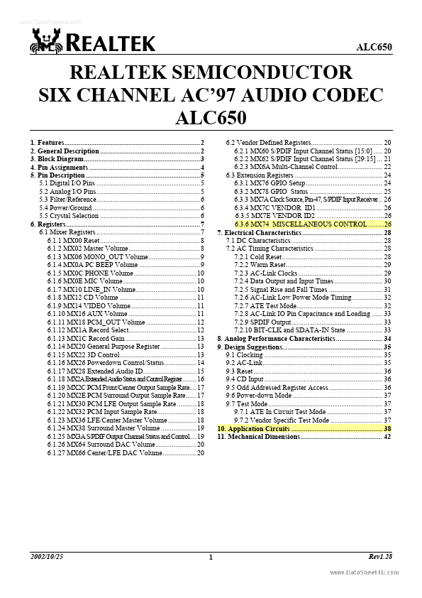 <?=ALC650?> डेटा पत्रक पीडीएफ