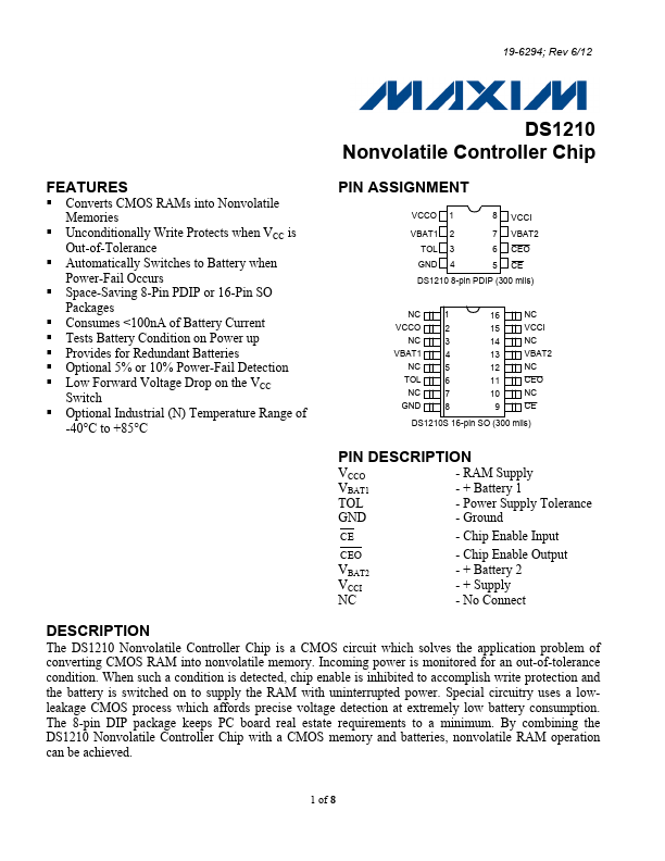 DS1210 Maxim Integrated