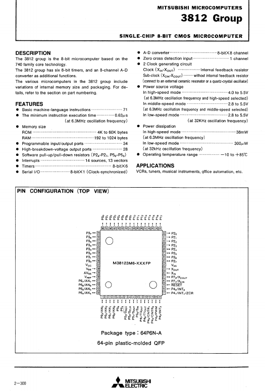 M38127 Mitsubishi Electric