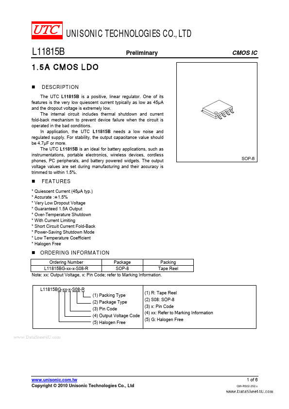 L11815B Unisonic Technologies