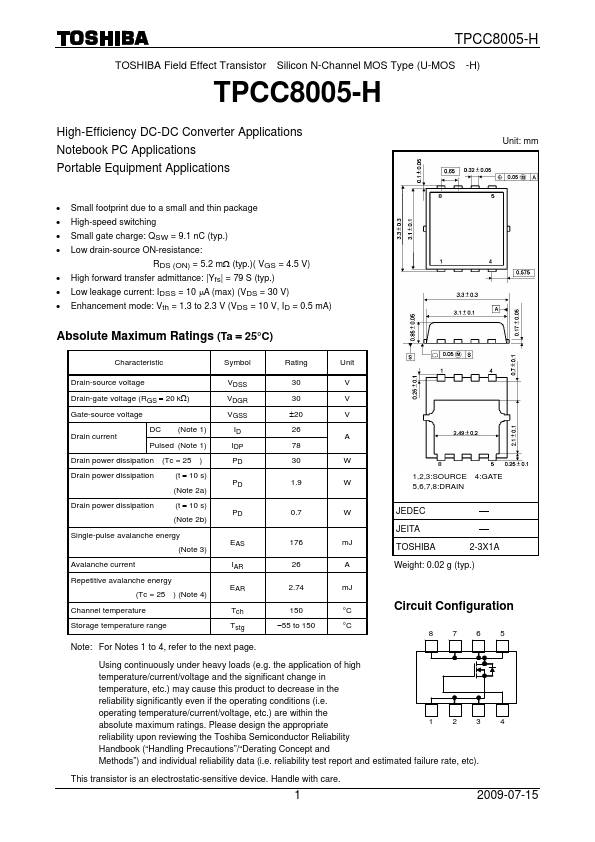 TPCC8005-H Toshiba Semiconductor