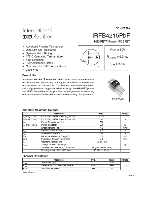 IRFB4215PbF International Rectifier