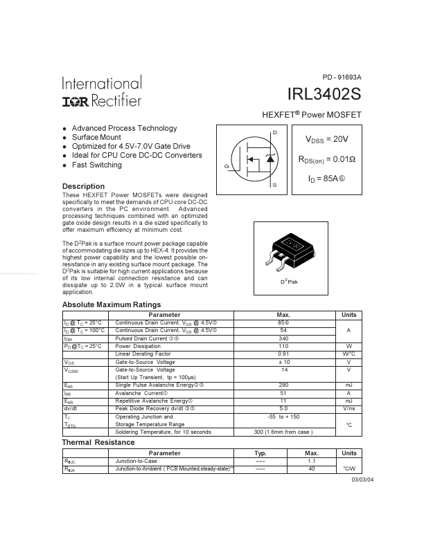 IRL3402S International Rectifier