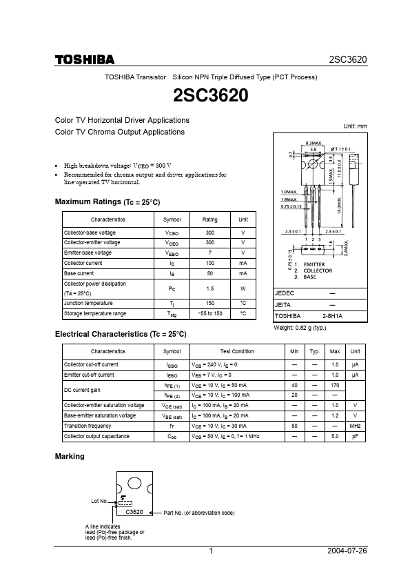 2SC3620 Toshiba Semiconductor
