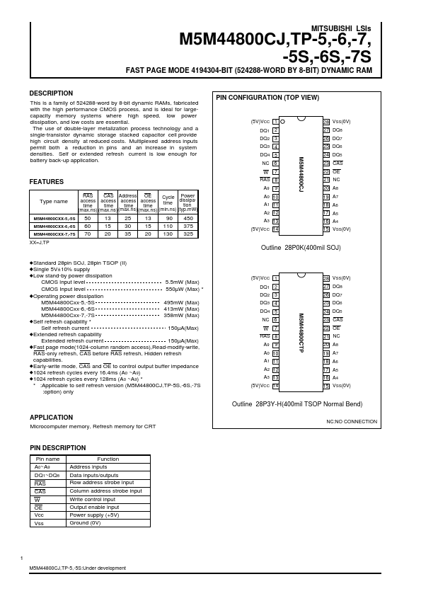 M5M44800CJ-6 Mitsubishi