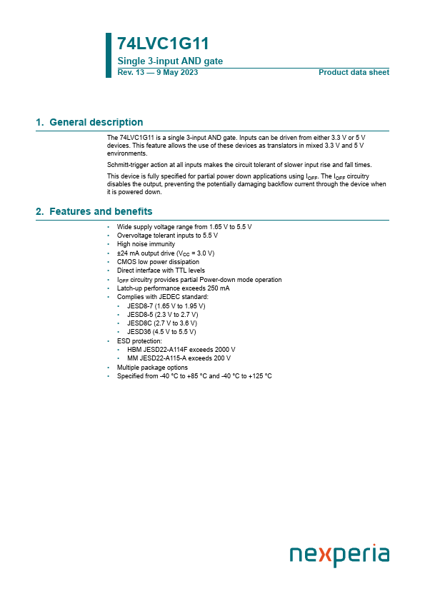 74LVC1G11 nexperia