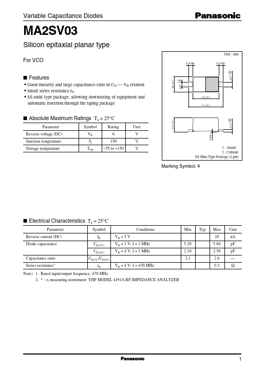 MA2SV03 Panasonic