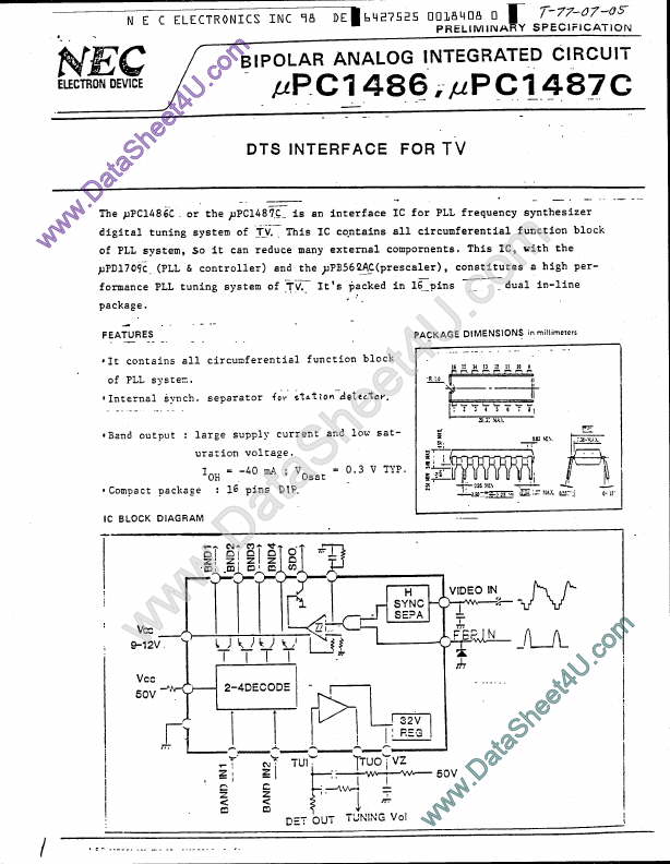 <?=UPC1486?> डेटा पत्रक पीडीएफ