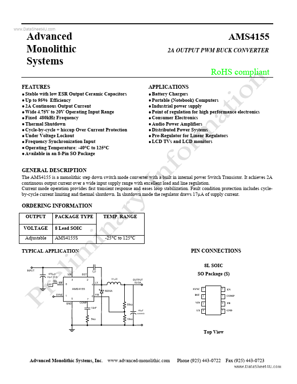 <?=AMS4155?> डेटा पत्रक पीडीएफ