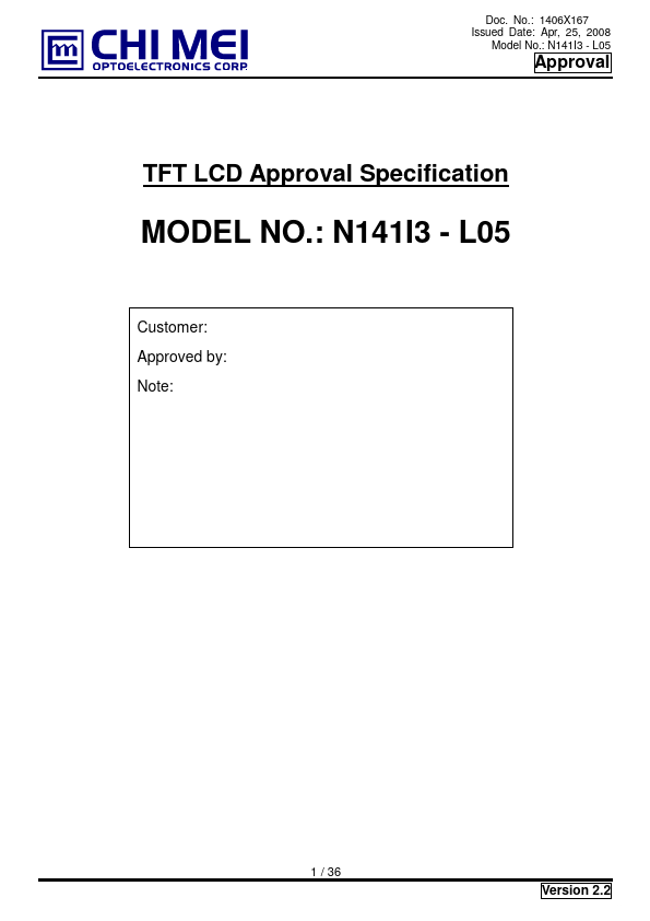 <?=N141I3-L05?> डेटा पत्रक पीडीएफ