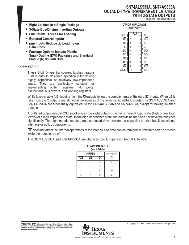 <?=SN74AS533A?> डेटा पत्रक पीडीएफ