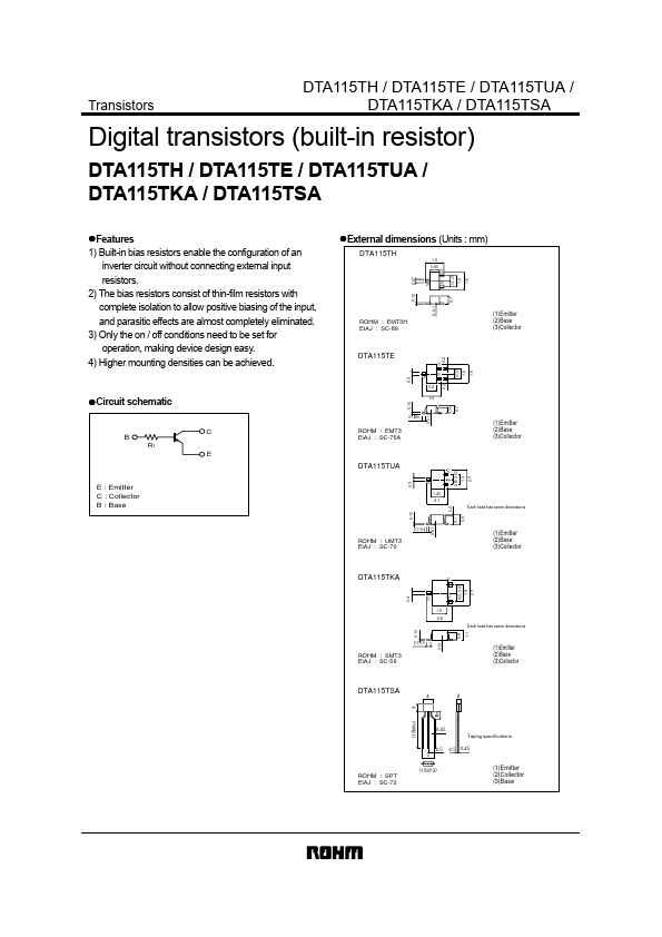 <?=DTA115TUA?> डेटा पत्रक पीडीएफ