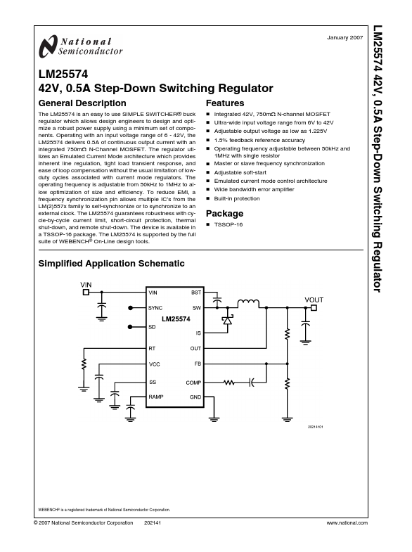 LM25574 National Semiconductor