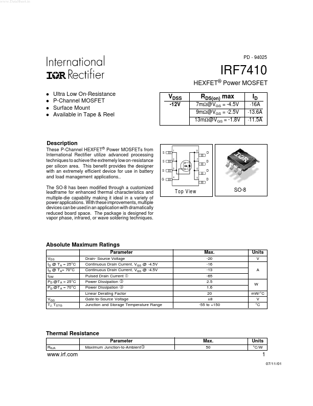 IRF7410 International Rectifier