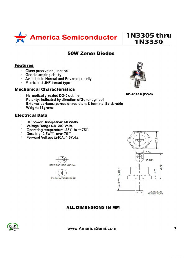 1N3317 America Semiconductor