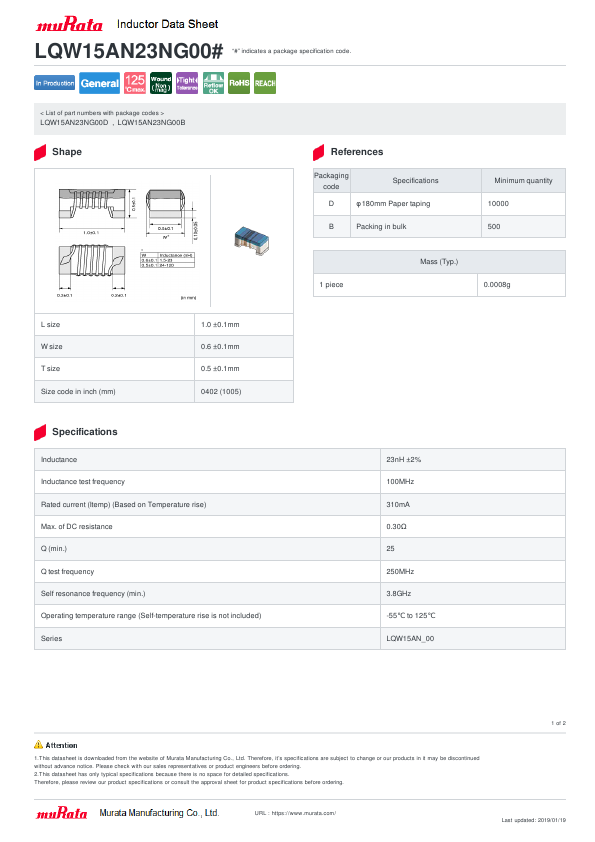 <?=LQW15AN23NG00D?> डेटा पत्रक पीडीएफ