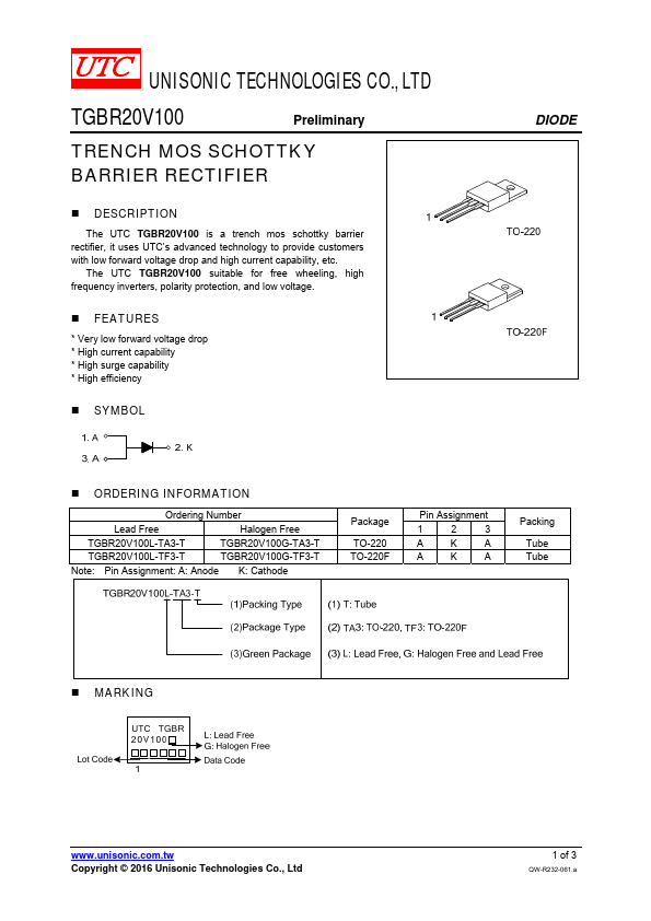 <?=TGBR20V100?> डेटा पत्रक पीडीएफ