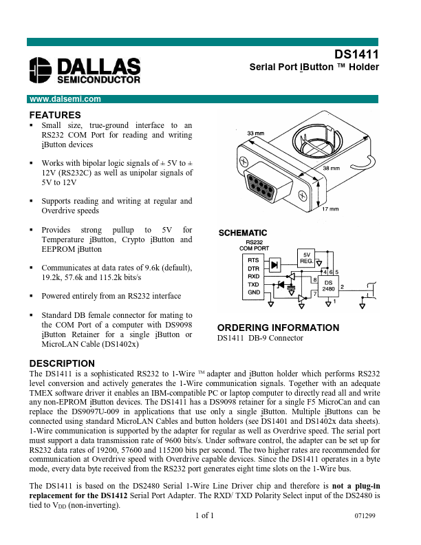 DS1411DB-9 Dallas Semiconducotr