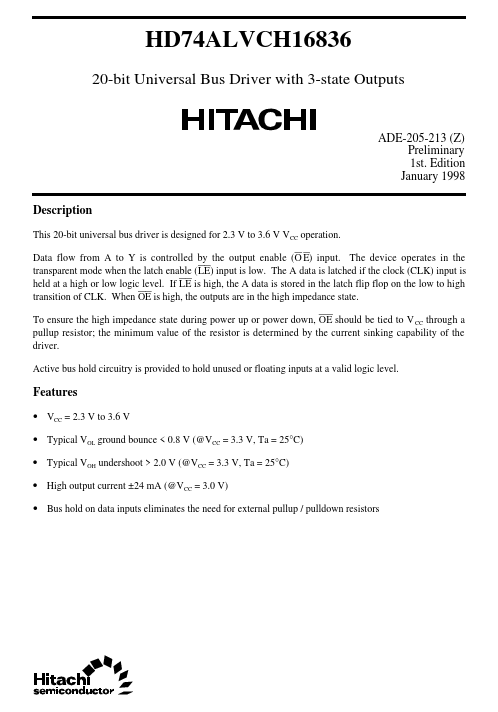 HD74ALVCH16836 Hitachi Semiconductor