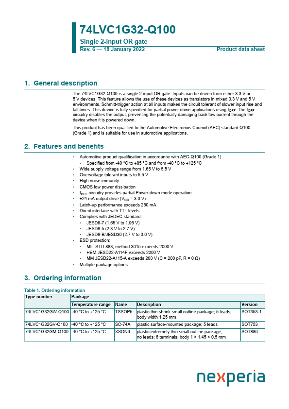 74LVC1G32-Q100 nexperia