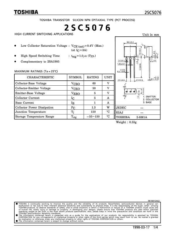 2SC5076 Toshiba Semiconductor